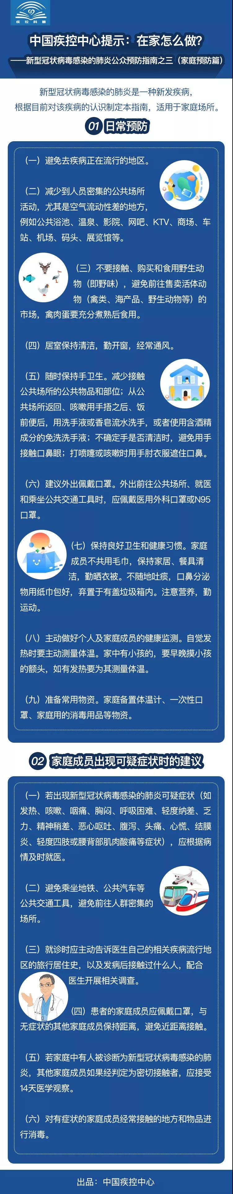 中国疾控中心提示：在家怎么做？（家庭预防篇）