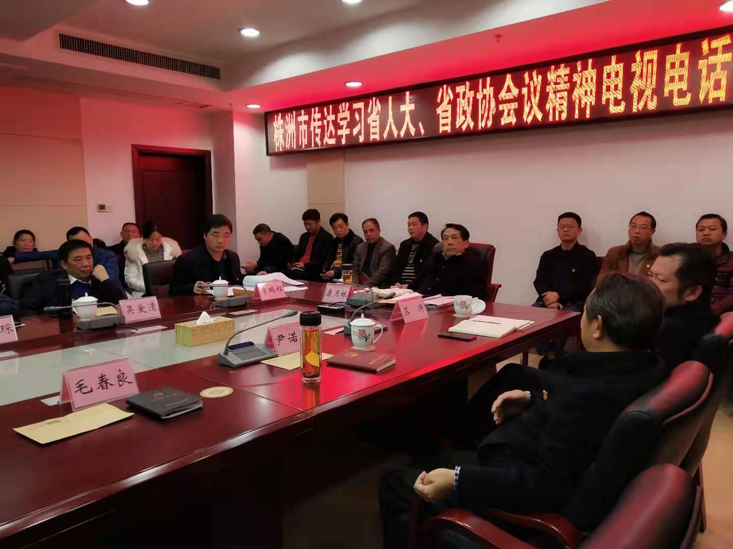 攸县组织收听收看株洲市传达学习省＂两会＂精神电视电话会议