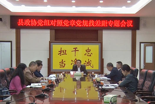 县政协党组召开对照党章党规找差距专题会