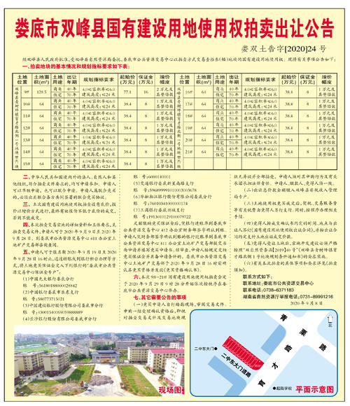 娄底市双峰县国有建设用地使用权拍卖出让公告