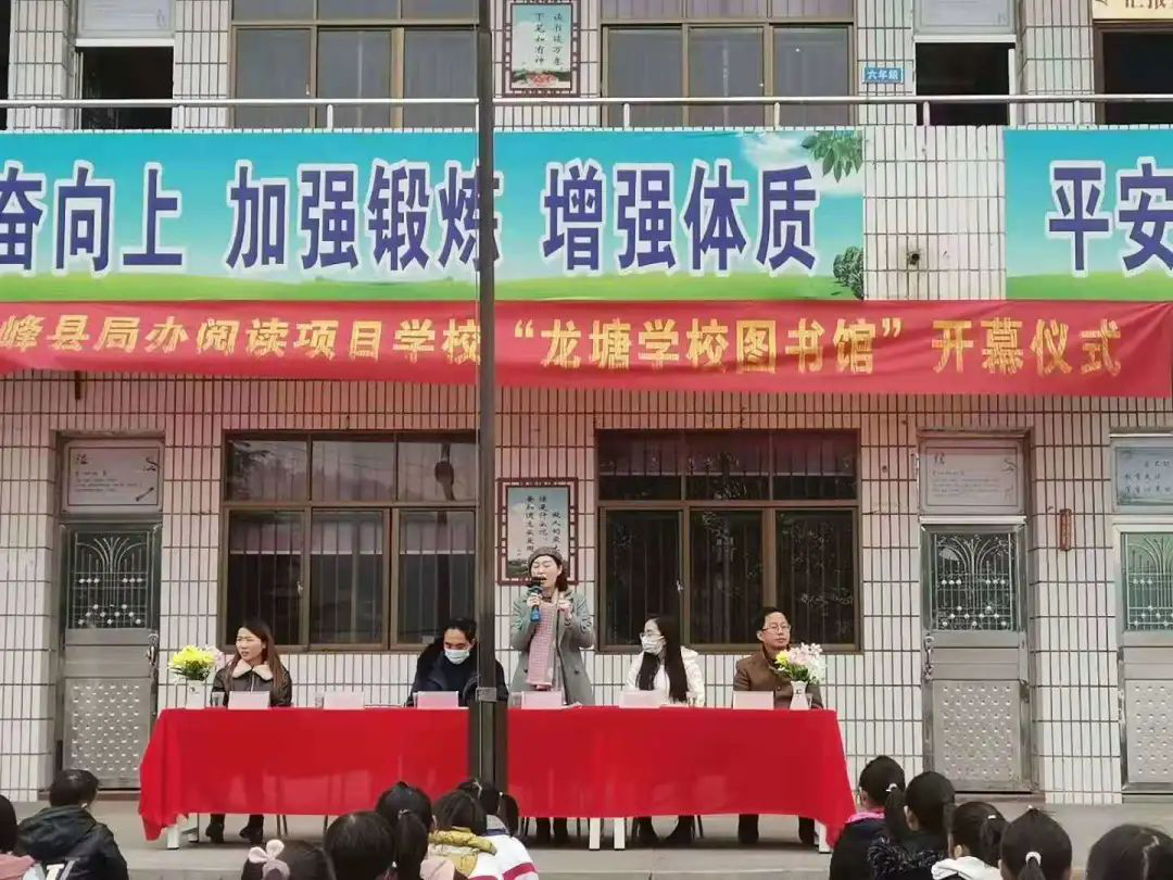 杏子铺镇龙塘学校喜迎图书馆开馆