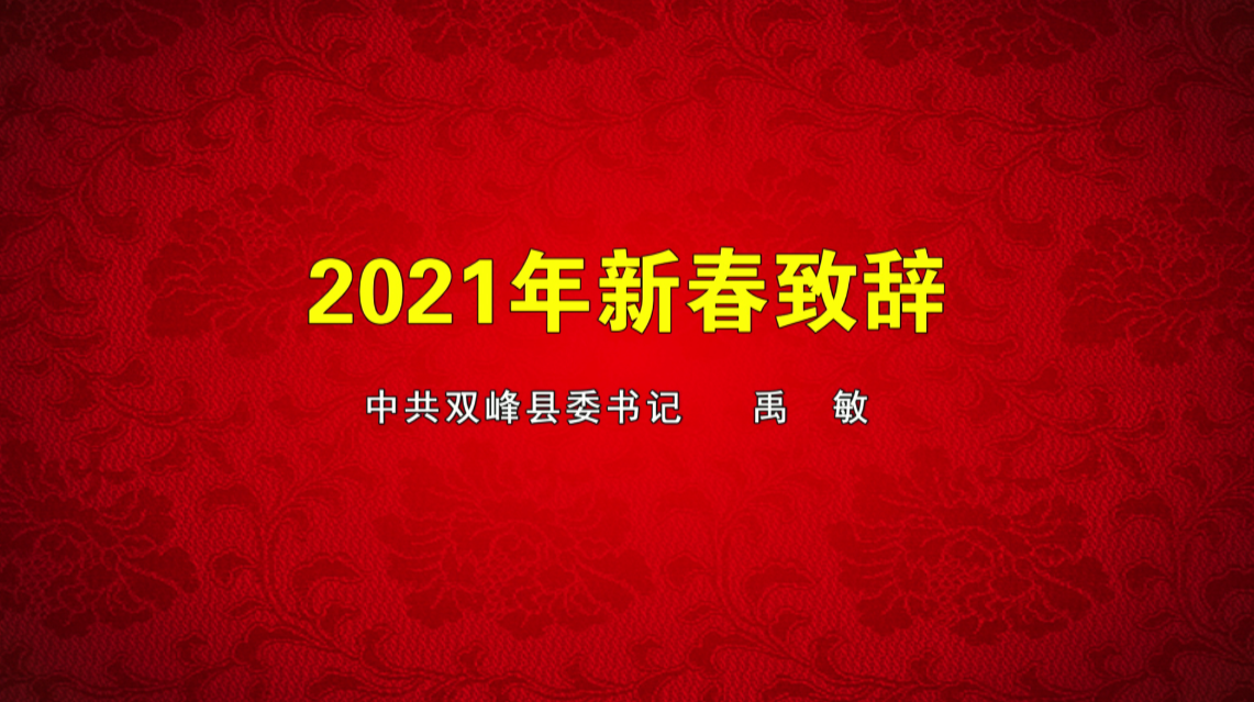 中共双峰县委书记禹敏2021年新春致辞