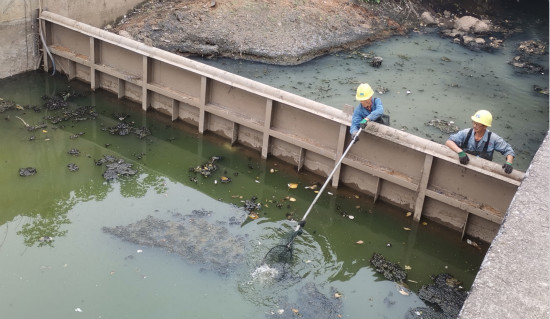 建設(shè)路街道清理渠道垃圾 推進水污染治理