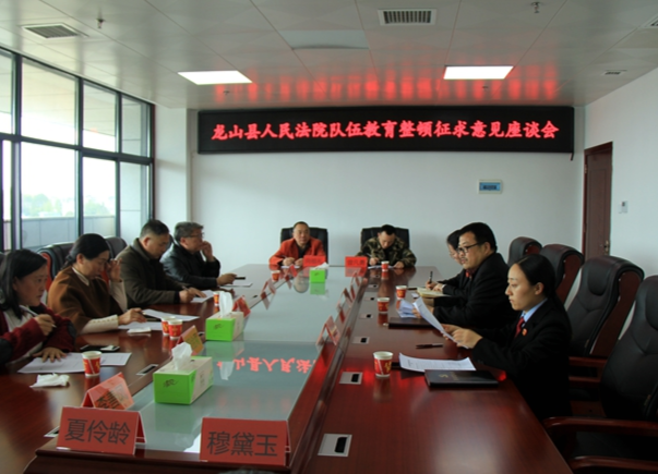 龙山法院召开队伍教育整顿征求意见座谈会