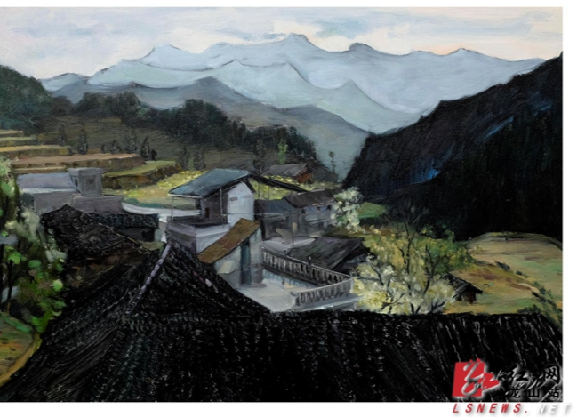 《春到里耶》被湖南省精准扶贫主题油画展收藏