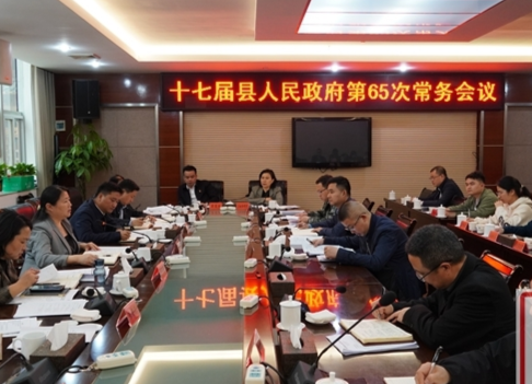 时荣芬主持召开十七届县人民政府第65次常务会