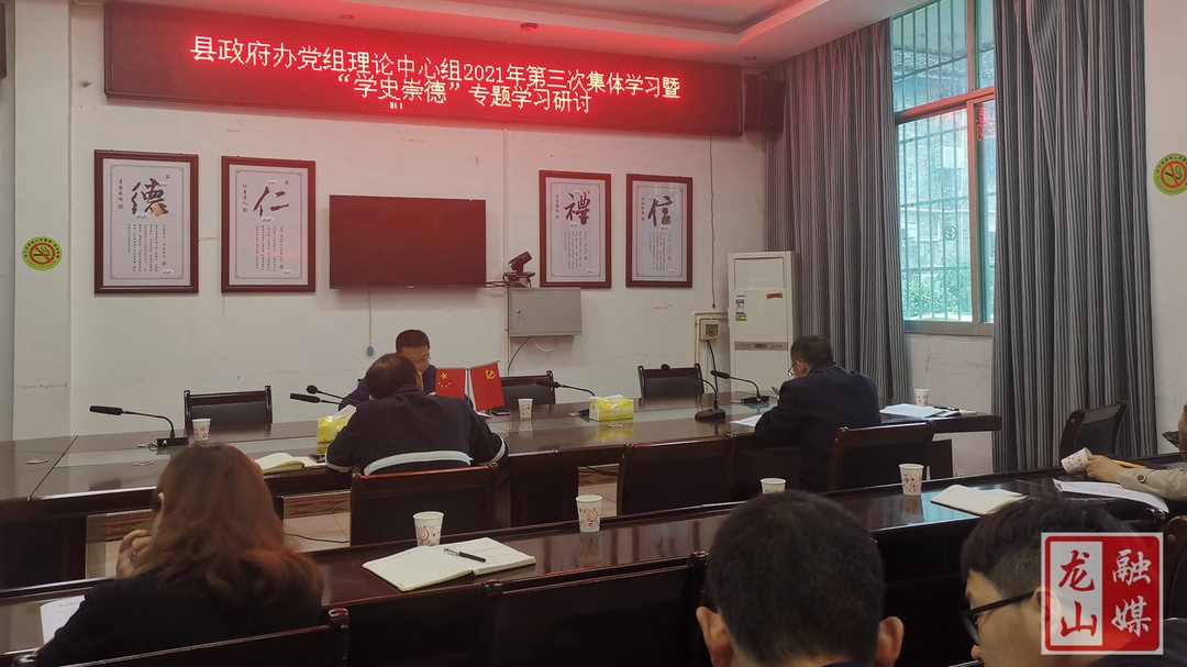县政府办开展理论学习中心组2021年第三次集体学习暨“学史崇德”专题学习