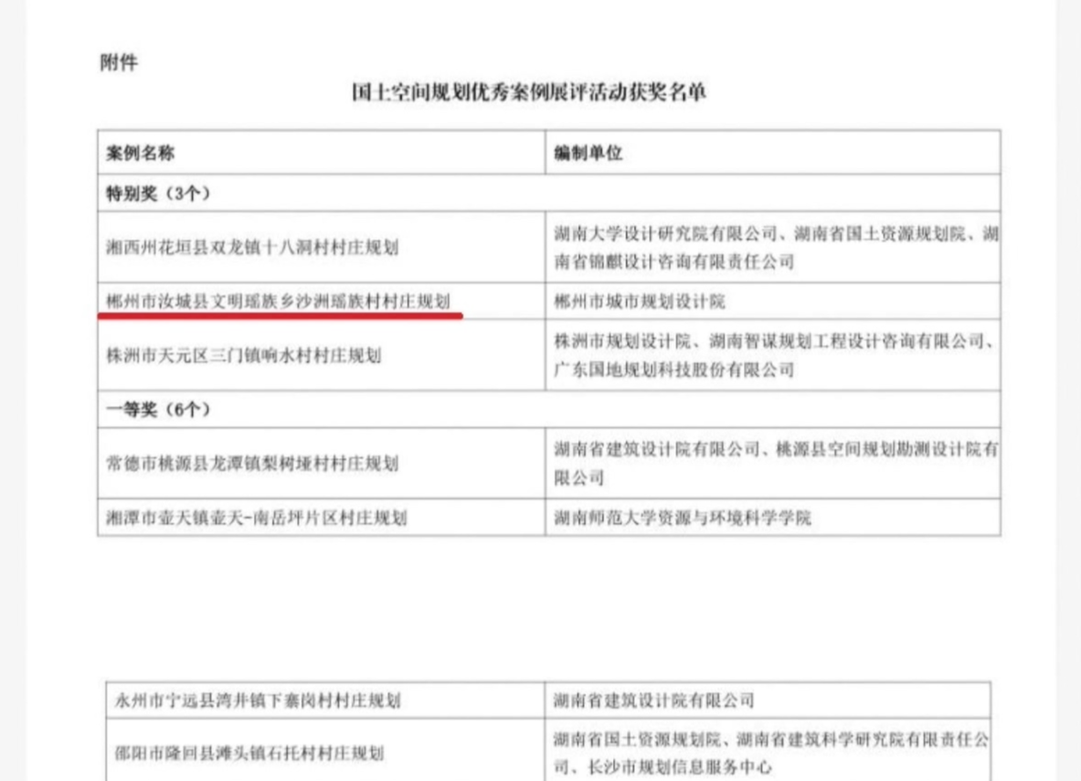 沙洲村村庄规划荣获省级殊荣
