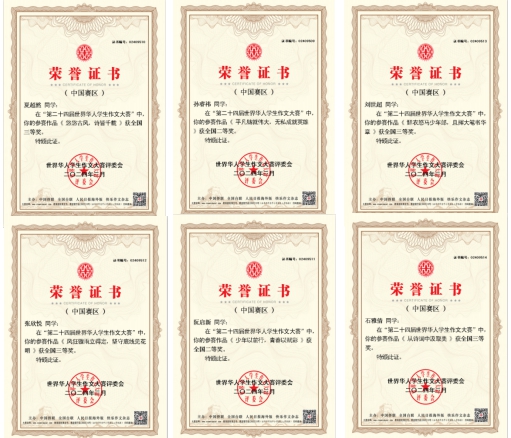 鼎城学子在第24届世界华人学生作文大赛中斩获佳绩