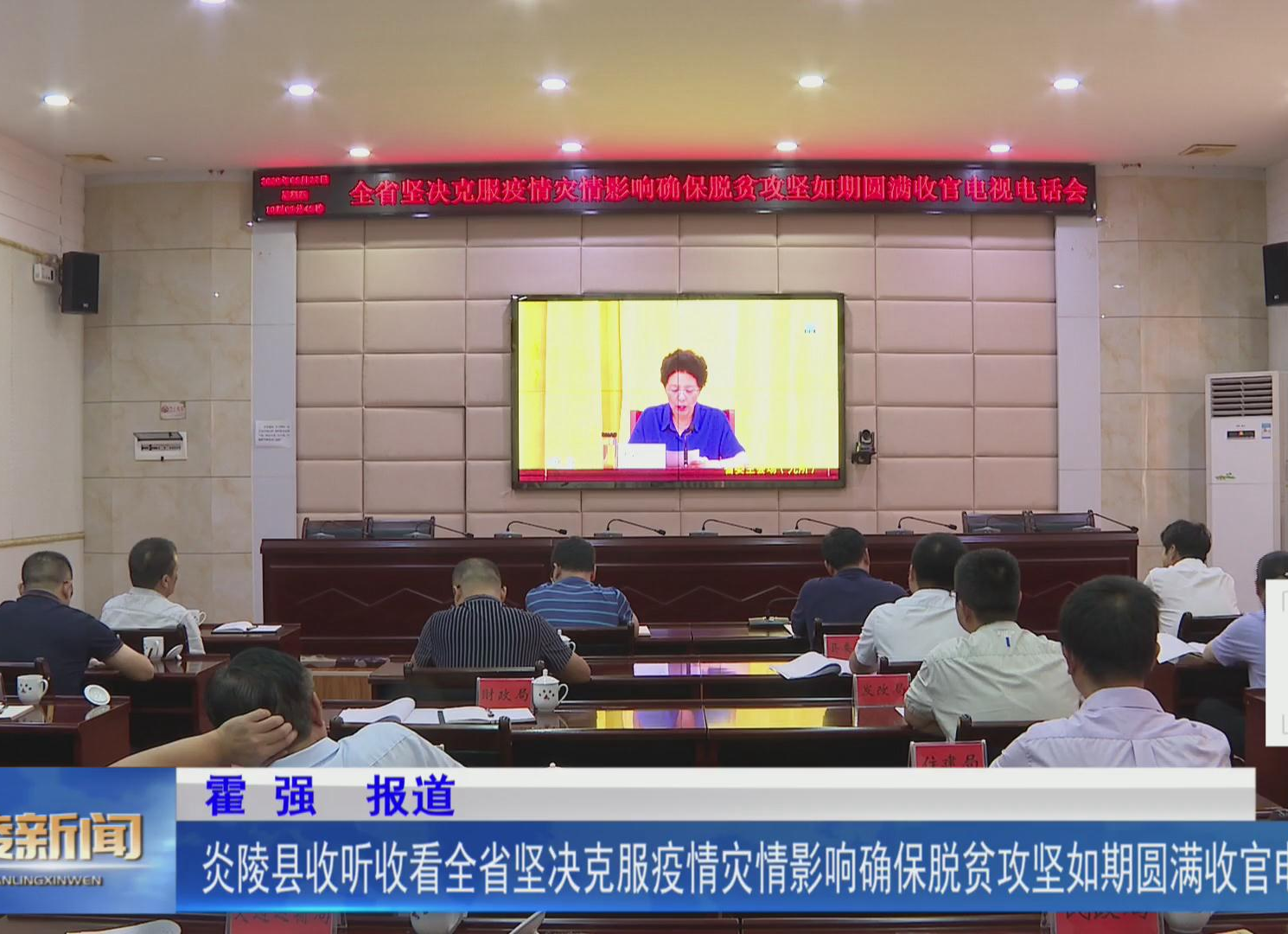炎陵县收听收看全省坚决克服疫情灾情影响确保脱贫攻坚如期圆满收官电视电话会【视频】