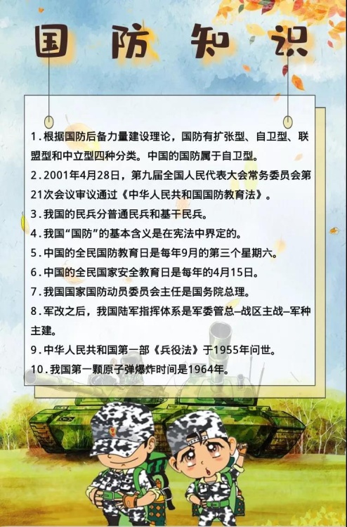 全民国防教育日｜一图看懂国家安全法