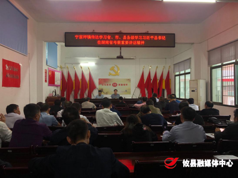 宁家坪镇传达学习习近平总书记在湖南考察时的重要讲话指示精神