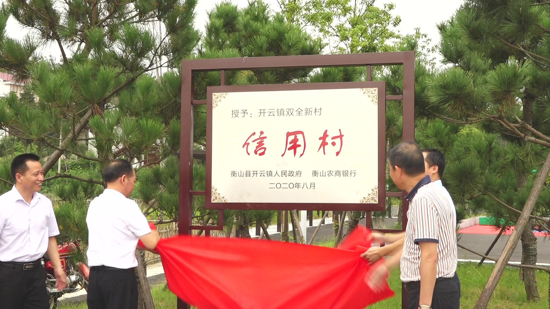 市农商银行系统2020年首个“信用村”在我县双全新村揭牌