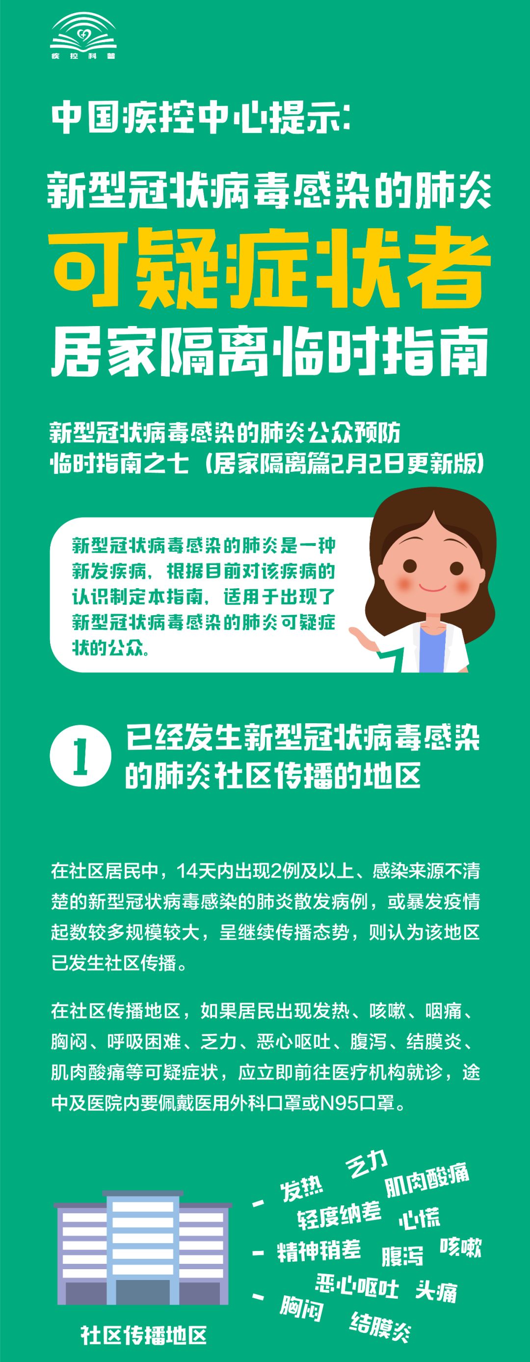 中国疾控中心提示：可疑症状者居家隔离怎么做？（居家隔离篇）