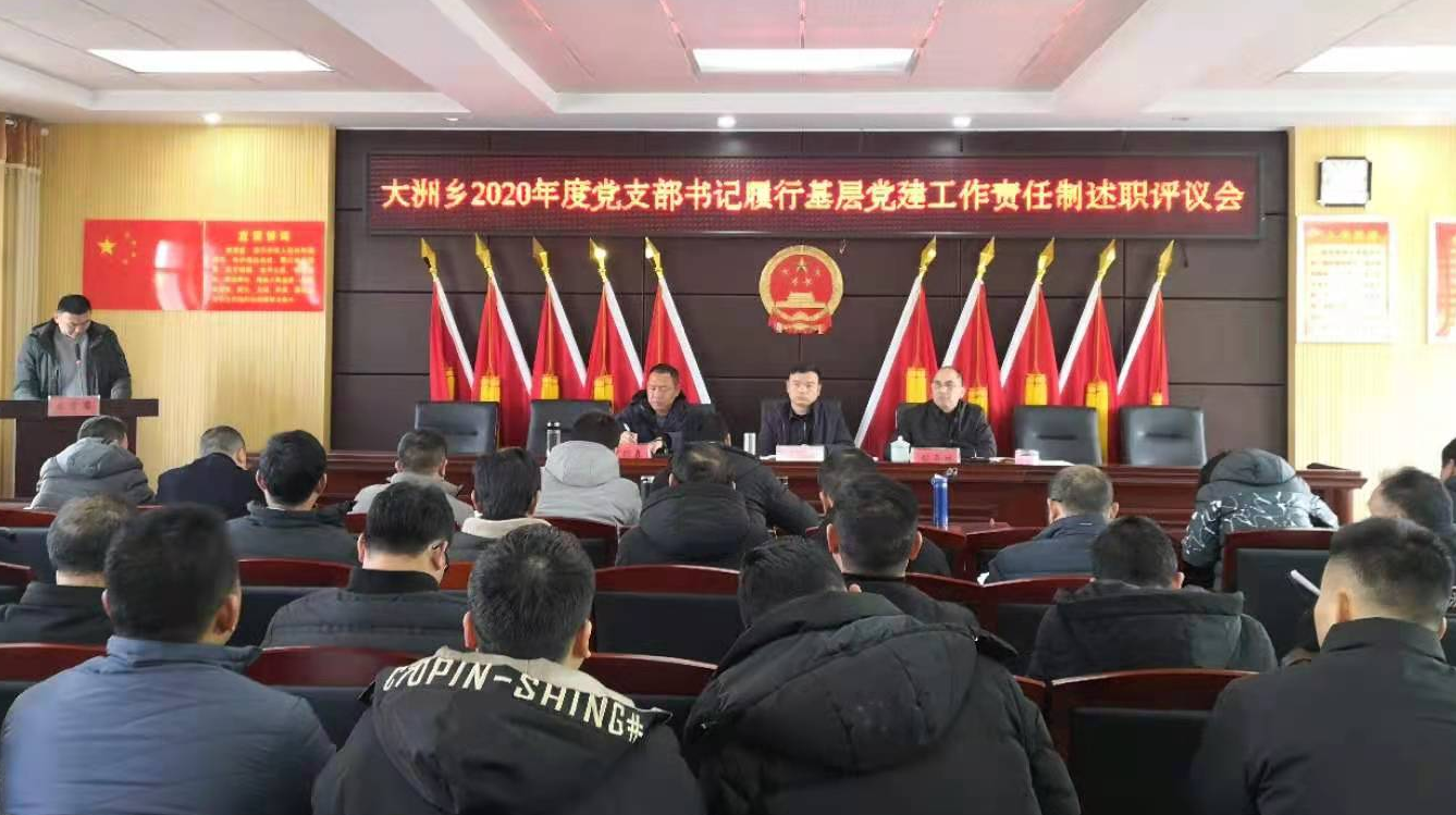 务实笃行致远路，凝聚共识谋发展，大洲乡召开2020年度乡村干部述职评议大会