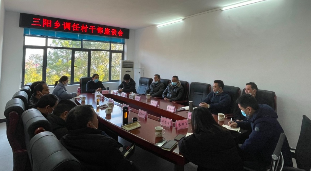 三阳乡召开调任村干部座谈会