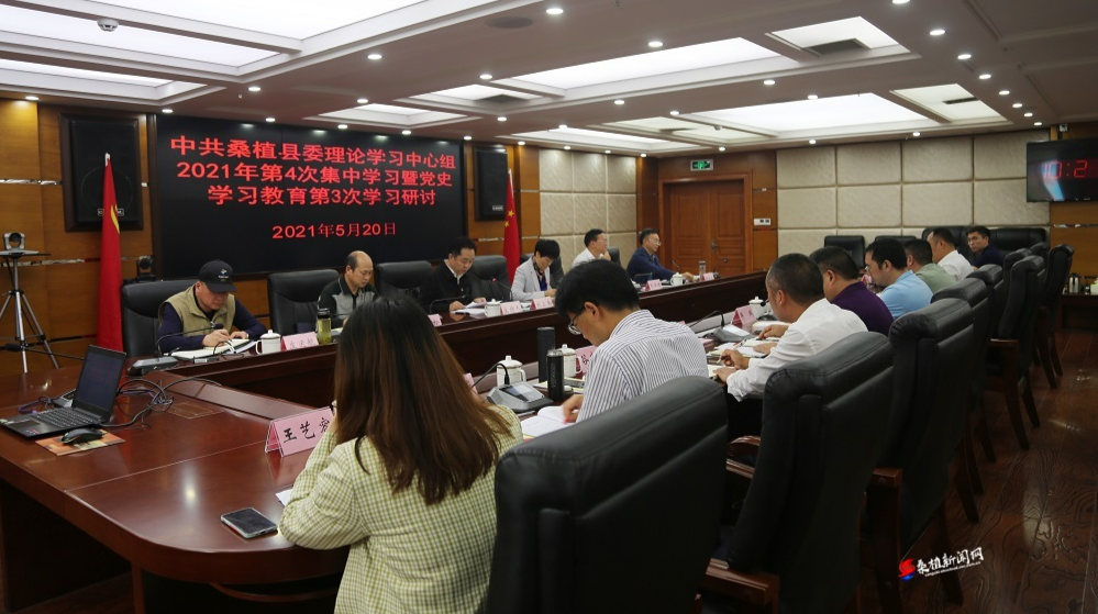 桑植县委理论学习中心组2021年第4次集中学习暨党史学习教育第3次学习研讨召开