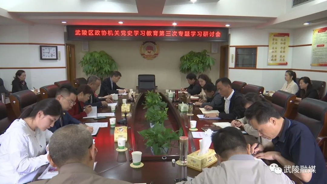 武陵区政协机关召开党史学习教育第三次专题学习研讨会