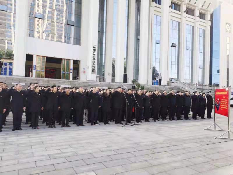 岳阳楼区法院举行升国旗暨宪法宣誓活动