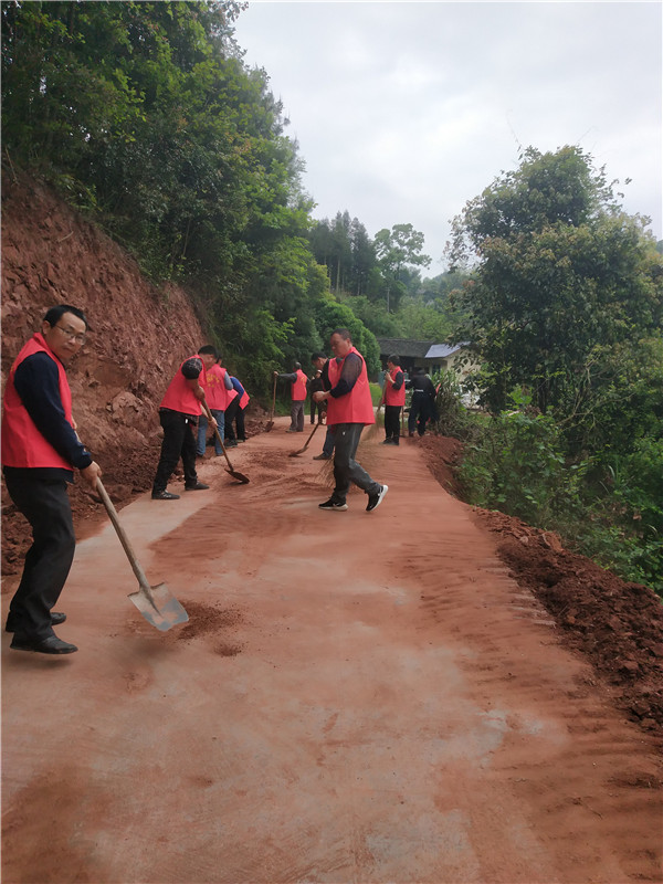桐木镇：干群齐力清扫乡村道路
