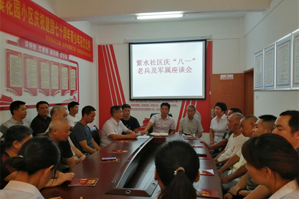 白牙市镇紫水社区：发扬双拥优良传统 共庆八一建军节
