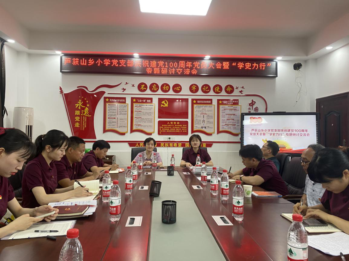 芦荻山乡小学党支部：庆祝建党100周年党员大会暨“学史力行”专题研讨交流会