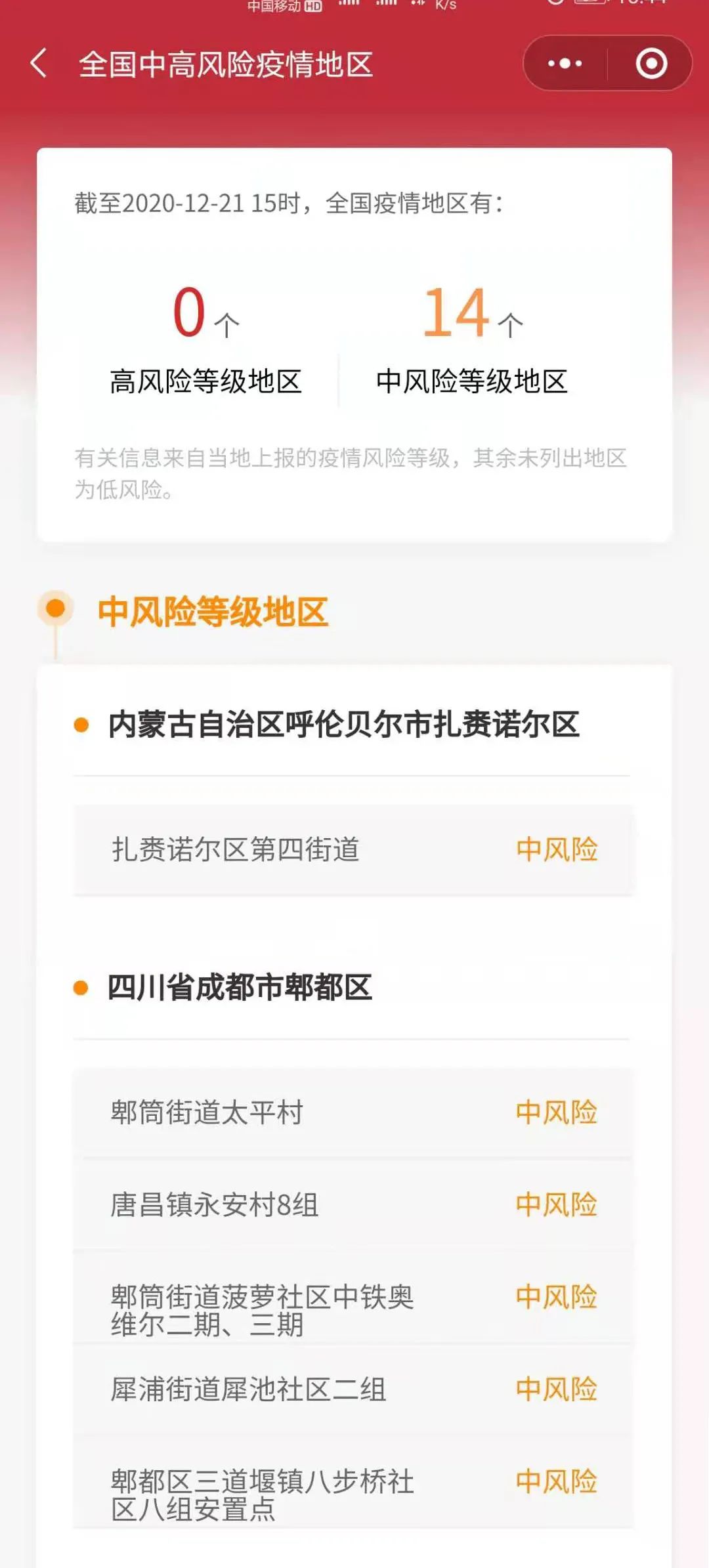 注意！全國還有這些地方是中高風(fēng)險疫情地區(qū)