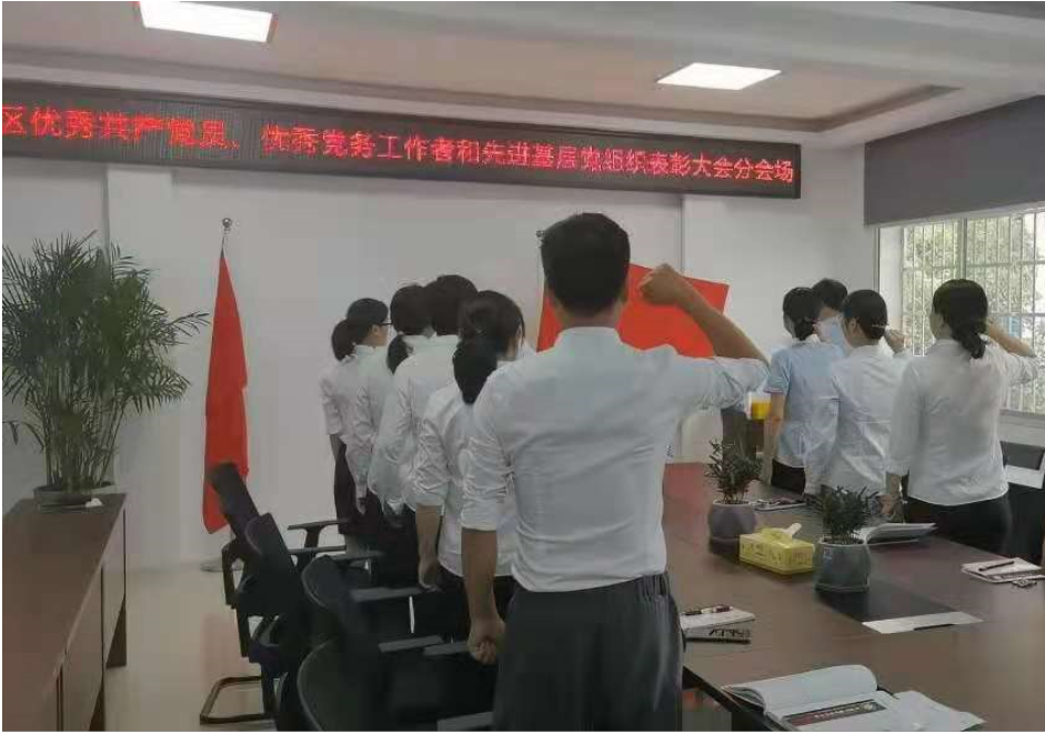 常德市教师进修学校组织观看区“两优一先”表彰大会