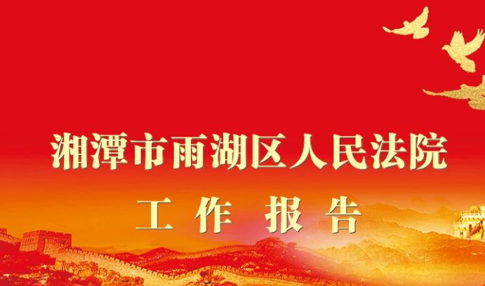 一图读懂 | 雨湖区人民法院工作报告