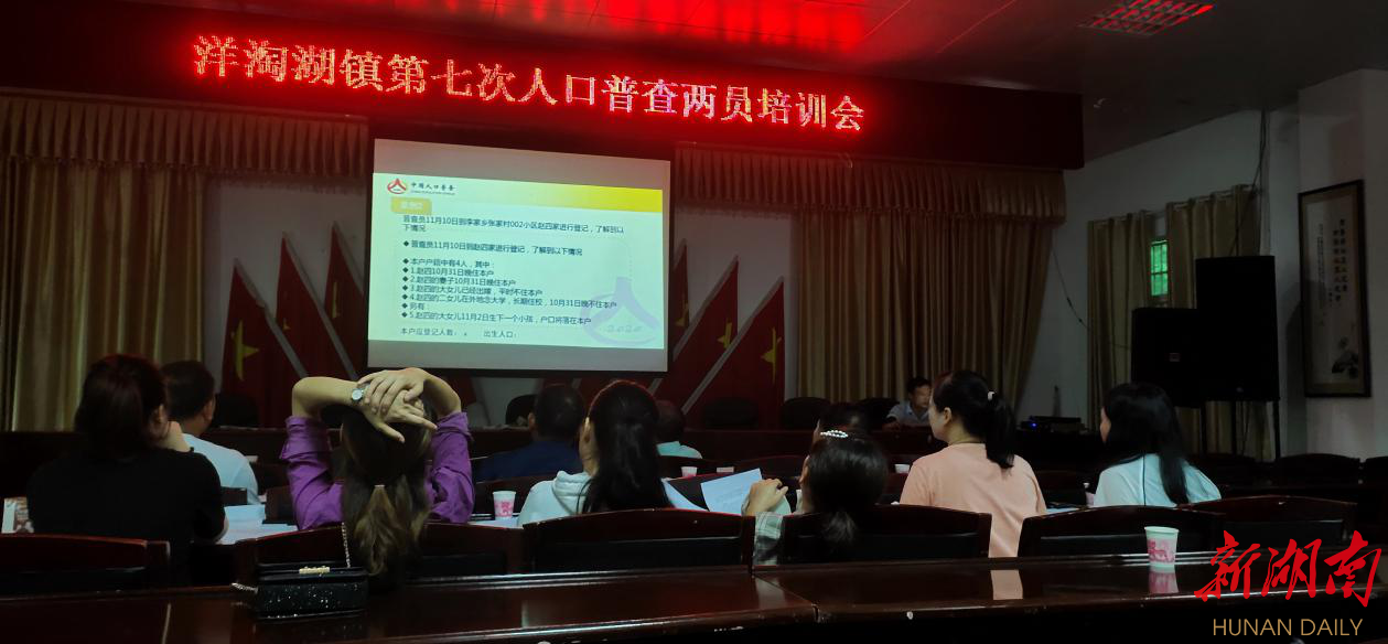 洋淘湖镇召开第七次全国人口普查业务培训会