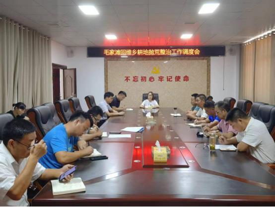 毛家滩回维乡召开耕地抛荒整治工作调度会