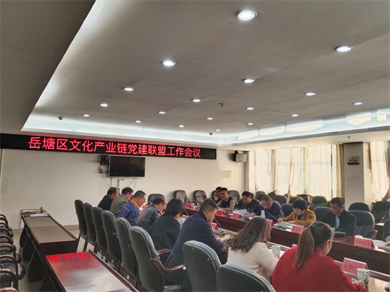岳塘区召开文化产业链党建联盟工作会议