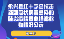 （第三期）永兴县红十字会抗击新型冠状病毒感染的 肺炎疫情爱心捐赠款物情况公示