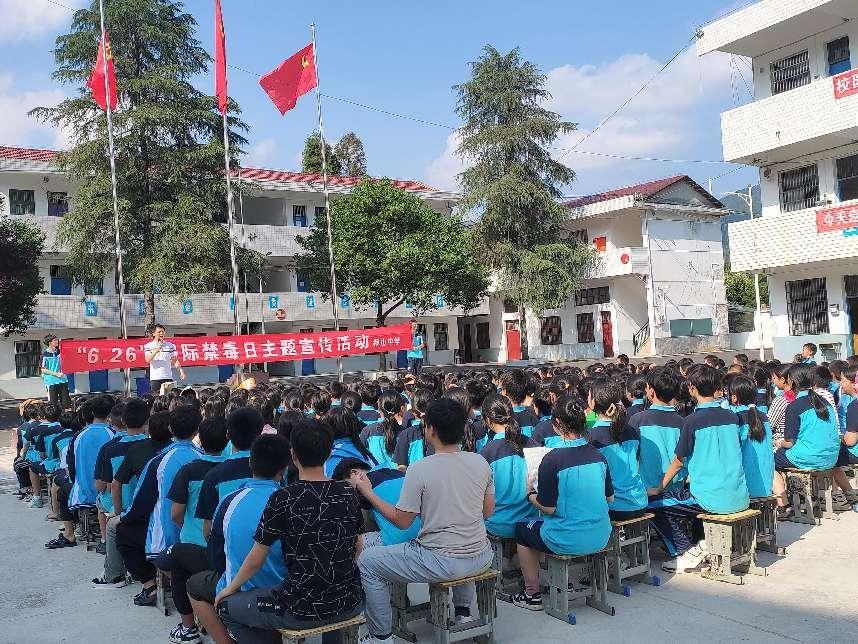 桐山乡开展“全民禁毒你我他，禁毒宣传进校园”活动