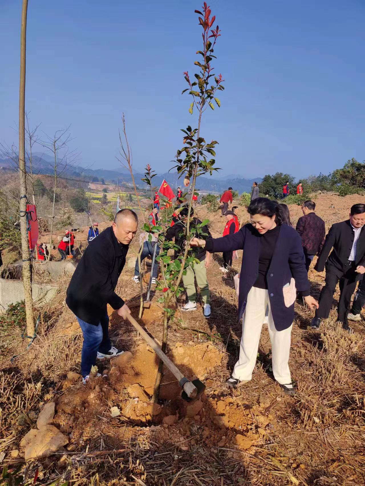 中方县卫健局参加全县“3·12”义务植树活动