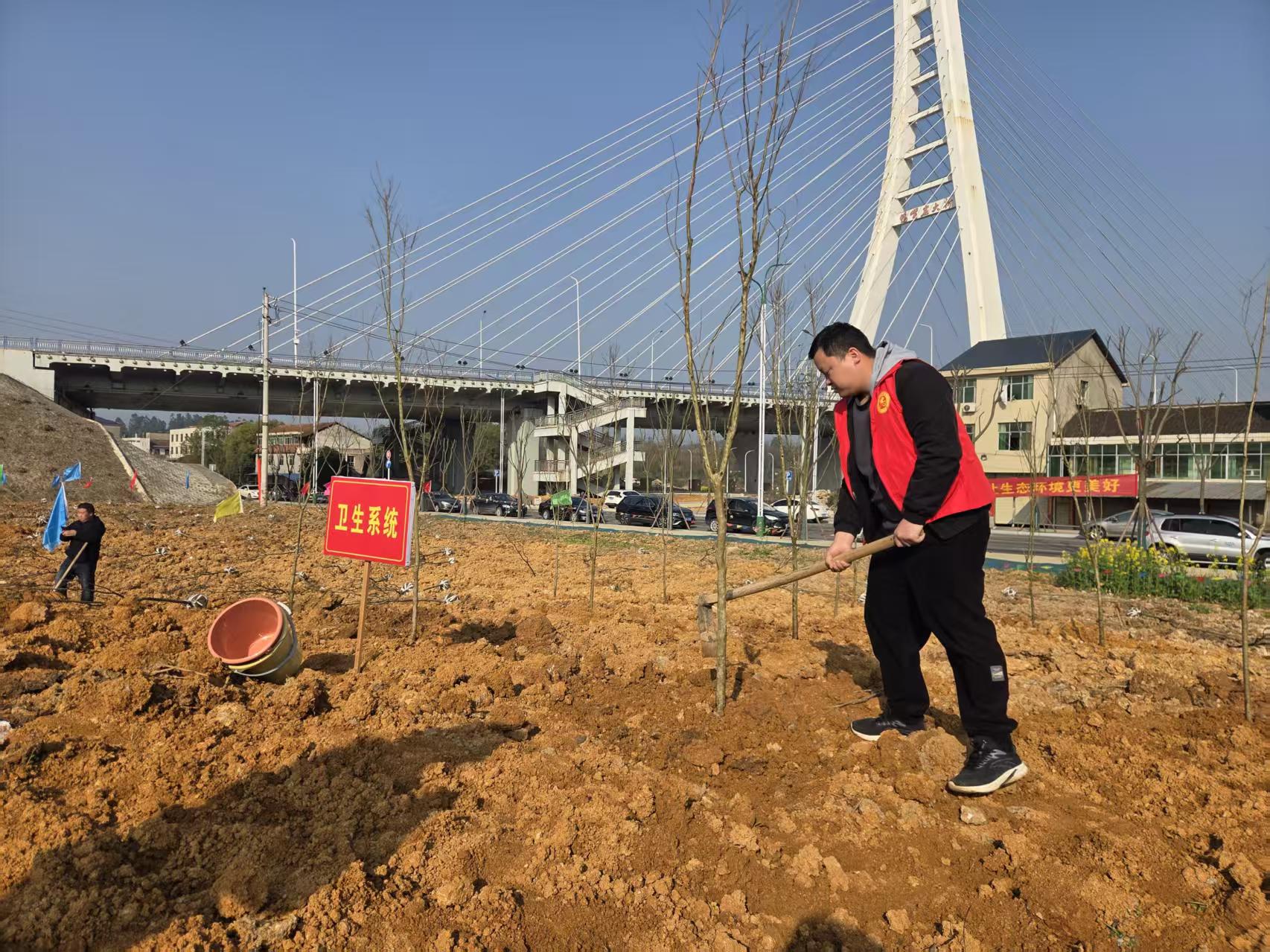 中方县卫生健康系统积极参与2026年全县义务植树活动