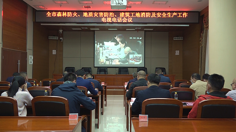 全市森林防火、地质灾害防治、建筑工地消防安全及安全生产工作电视电话会议召开