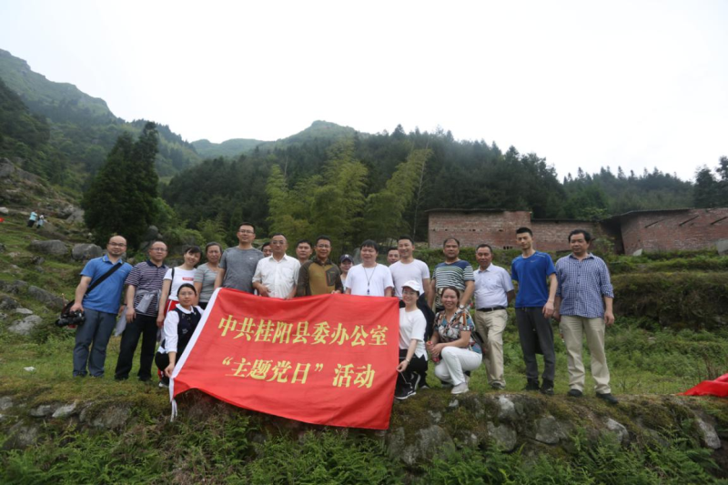 中共桂阳县委办公室党总支开展登山主题党日活动