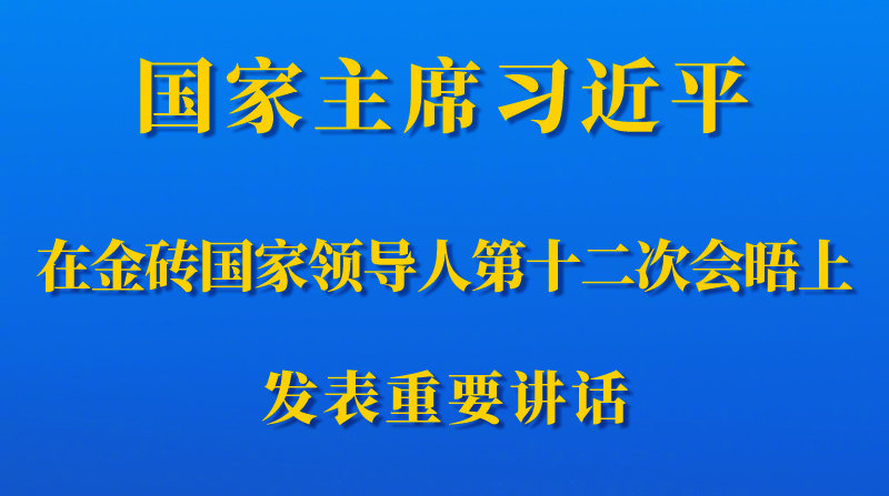 国家主席习近平在金砖国家领导人第十二次会晤上发表重要讲话