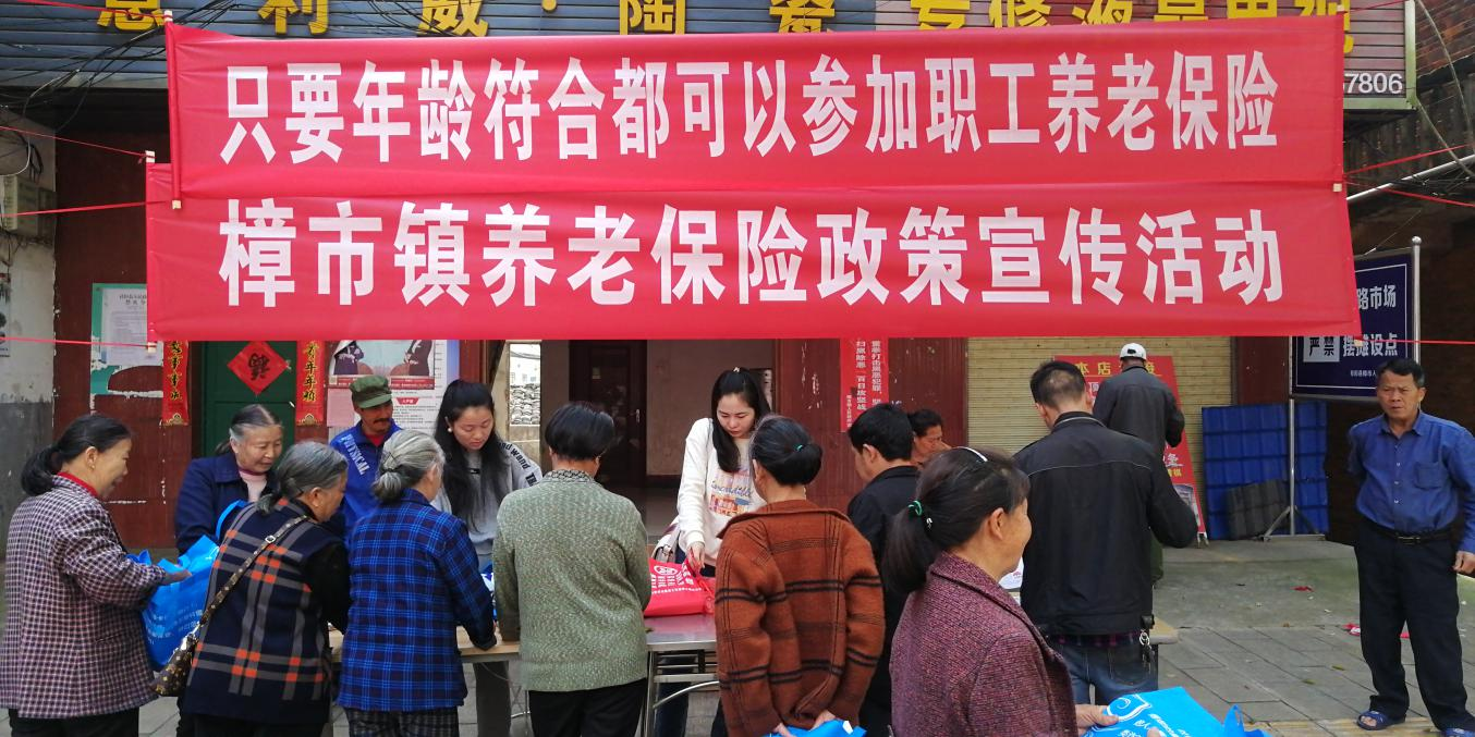 樟市镇开展养老保险政策宣传活动