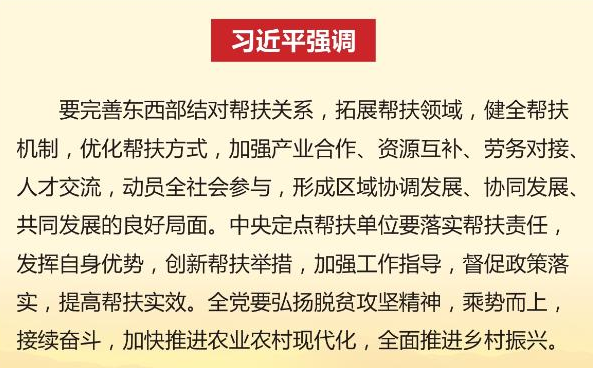 习近平：深化东西部协作和定点帮扶工作