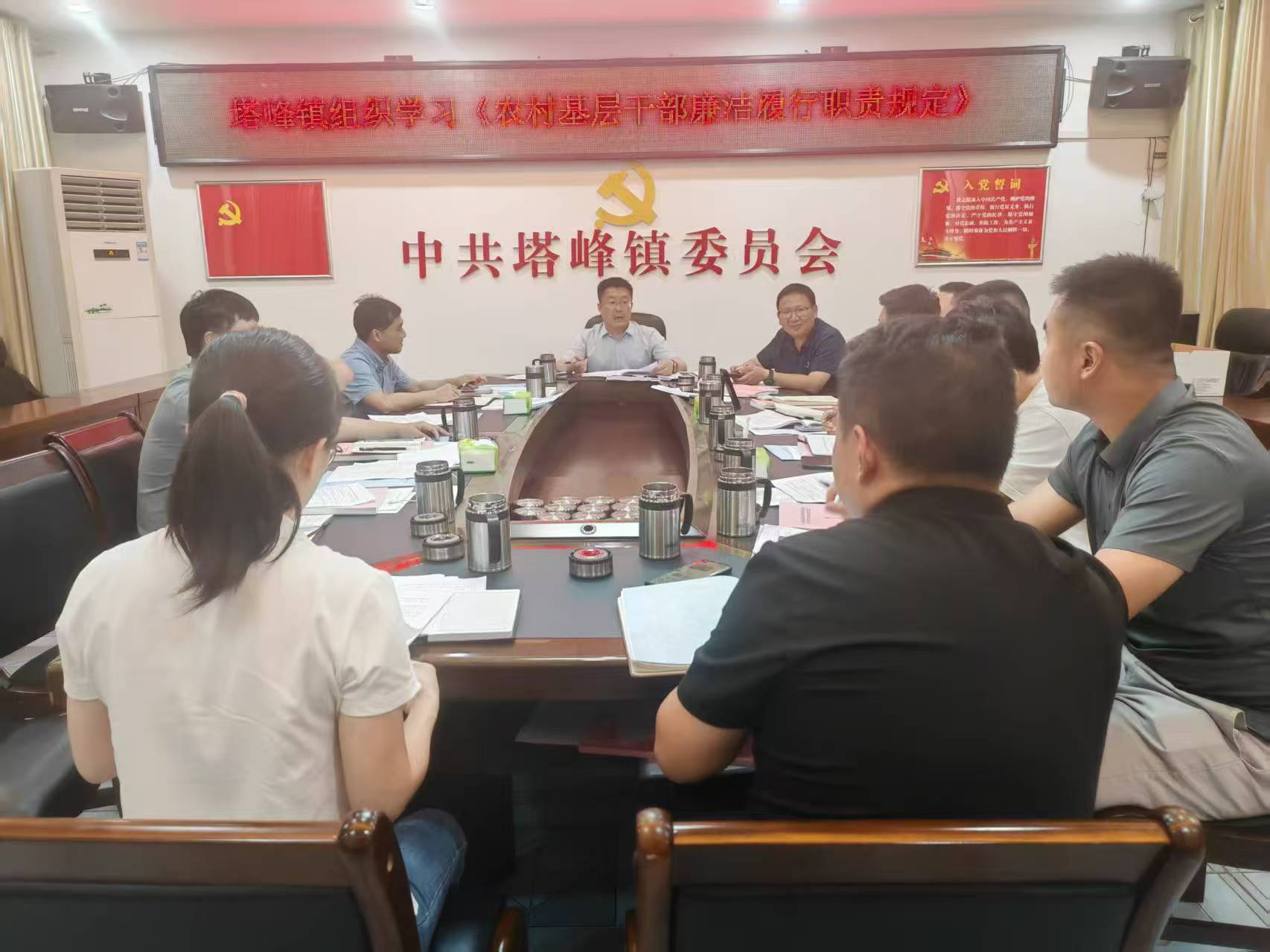 塔峰镇组织学习《农村基层干部廉洁履行职责规定》