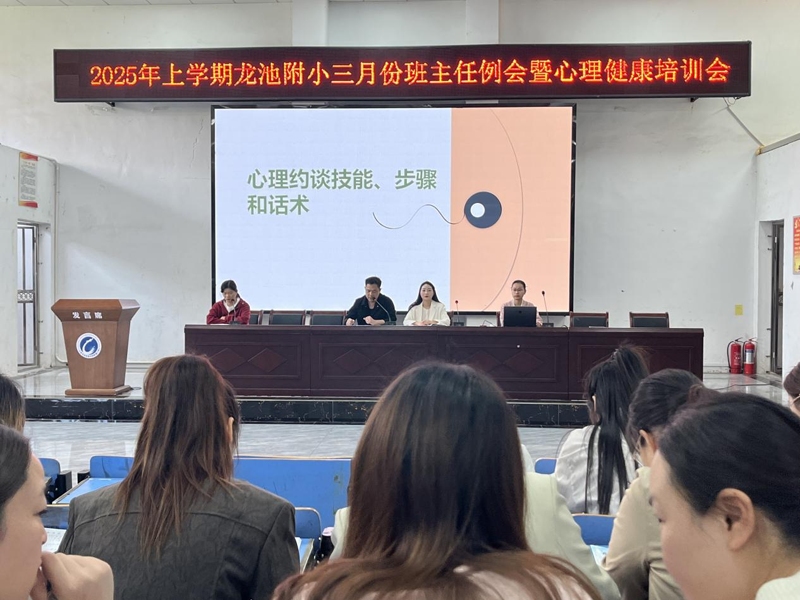 汉寿龙池实验中学附属小学：召开三月份班主任例会暨心理健康培训会
