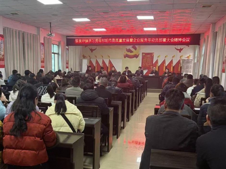 黎家坪镇学习贯彻祁阳市高质量发展暨企业服务年动员部署大会会议精神