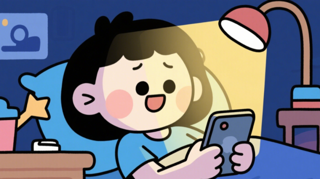 jimeng-2025-11-28-7606-熬夜玩手机卡通风格.png
