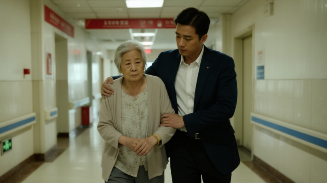 jimeng-2025-10-27-3661-一位 70 多岁的亚洲老奶奶在儿子搀扶下艰难步入诊室.png